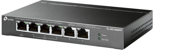 TP-Link SWT TL-SG1006PP 6PT Gigabit Desktop Switch with 3PT PoE+ 1PT PoE++ RTL