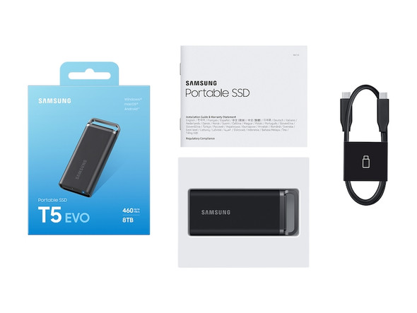 Samsung SSD MU-PH8T0S AM Portable SSD T5 EVO 8TB USB 3.2 Gen1 Retail