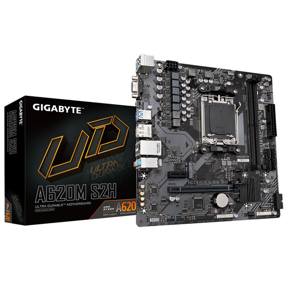 Gigabyte MB A620M S2H A620 AMD A5 Max96GB DDR5 PCIE Micro ATX Retail