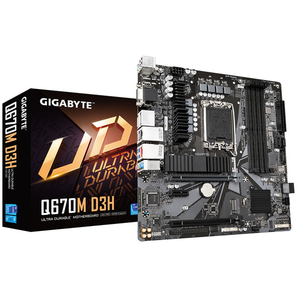 Gigabyte MB Q670 Q670M D3H LGA1700 Max128GB DDR5 Micro ATX Retail