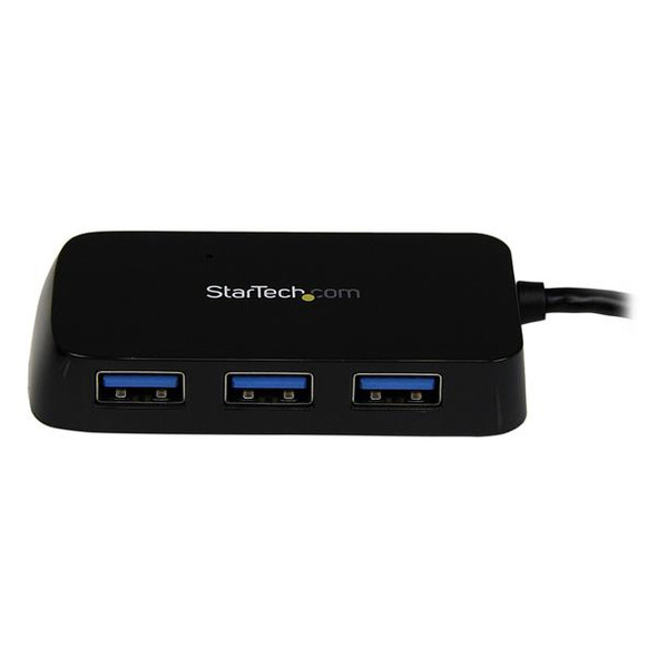 StarTech.com Portable 4 Port SuperSpeed Mini USB 3.0 Hub - Black 48288