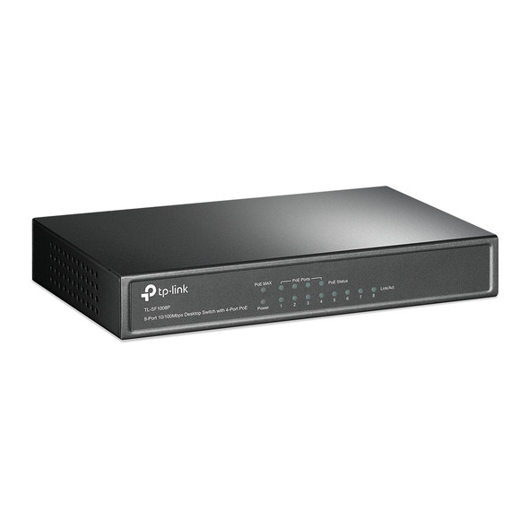 TP-LINK 8-Port 10/100Mbps Desktop PoE Switch with 4-Port 48516