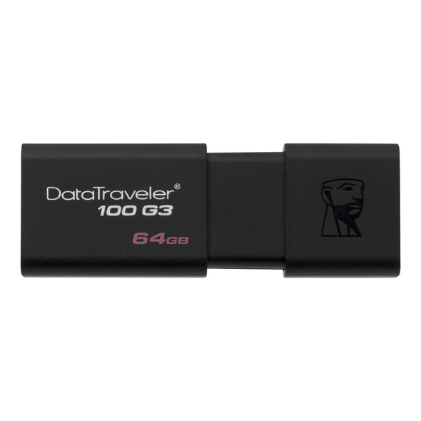 Kingston Memory Flash DT100G3 64GBBK 64GB USB 3.0 Bulk Pack