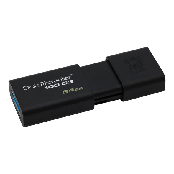 Kingston Memory Flash DT100G3 64GBBK 64GB USB 3.0 Bulk Pack