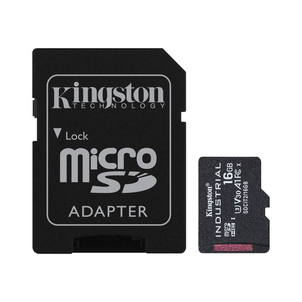 Kingston MF SDCIT2 16GB 16GB microSDHC Industrial C10 A1 pSLC Card+SD Adapter