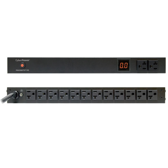 CyberPower PDU20M2F12R power distribution unit (PDU) 14 AC outlet(s) 1U Black 649532901968