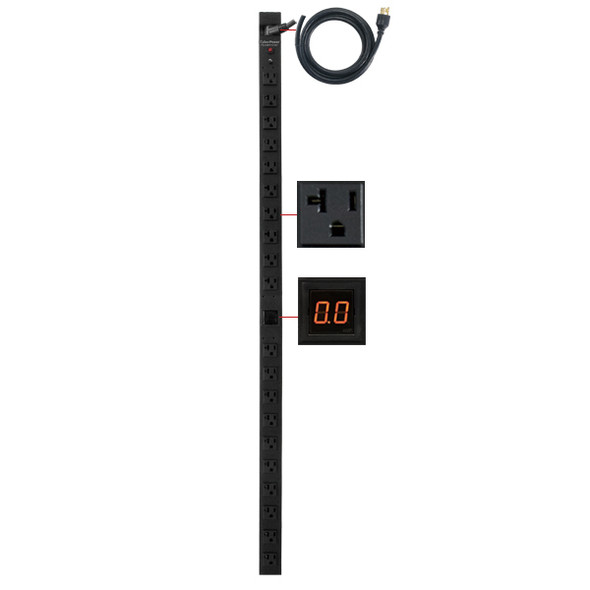 CyberPower PDU20MVT20F power distribution unit (PDU) 20 AC outlet(s) 0U Black 0649532901258