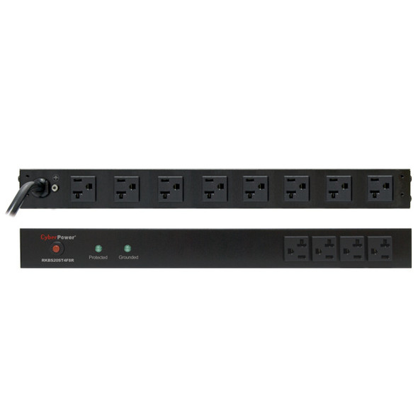 CyberPower RKBS20ST4F8R surge protector Black 12 AC outlet(s) 120 V 4.57 m 649532901869