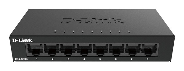 D-Link DGS-108GL Unmanaged Gigabit Ethernet (10/100/1000) Black 790069458583