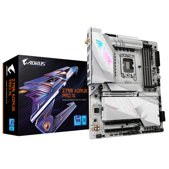 Gigabyte Z790 AORUS PRO X Motherboard - Supports Intel 14th Gen CPUs, 18+1+2 phases VRM, up to 8266MHz DDR5 (OC), 1xPCIe 5.0 + 4xPCIe 4.0 M.2, Wi-Fi 7, 5GbE LAN, USB 3.2 Gen 2x2 889523039403