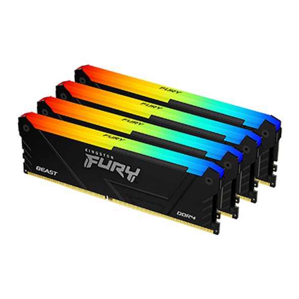 Kingston Technology FURY 64GB 3200MT/s DDR4 CL16 DIMM (Kit of 4) Beast RGB 740617337495