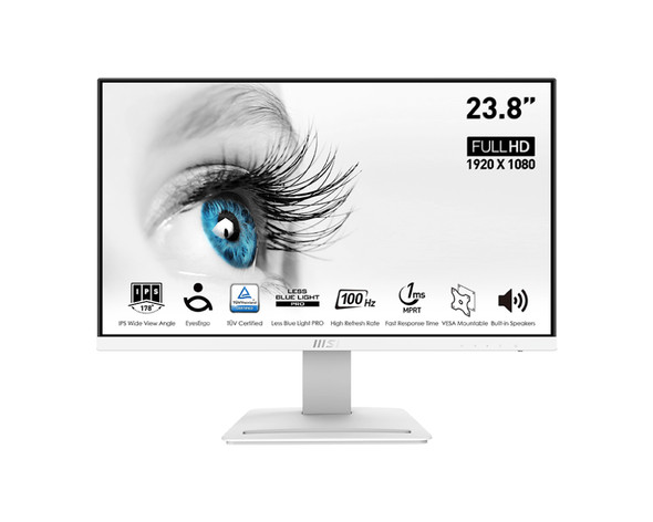 MSI Pro MP243XW computer monitor 60.5 cm (23.8") 1920 x 1080 pixels Full HD White 824142320945