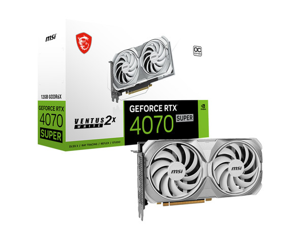 MSI GeForce RTX 4070 SUPER 12G VENTUS 2X WHITE OC NVIDIA 12 GB GDDR6X 824142346990