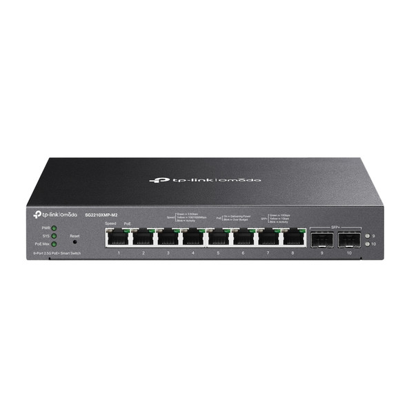 TP-Link Omada 8-Port 2.5GBASE-T and 2-Port 10GE SFP+ Smart Switch with 8-Port PoE+ 840030710841