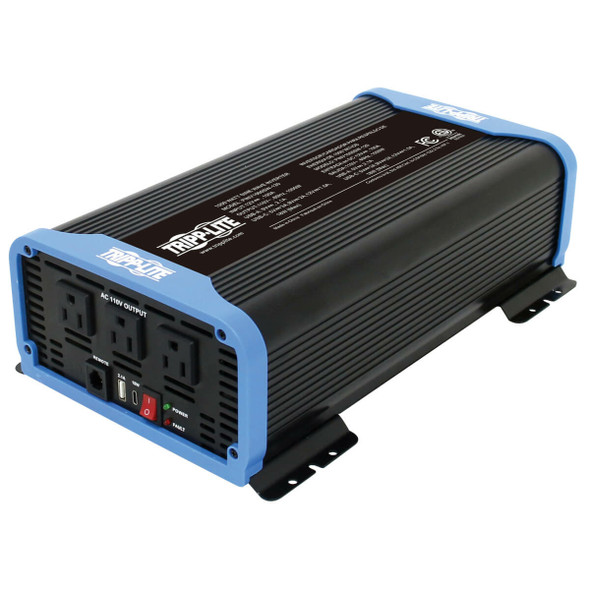 Tripp Lite 1000W Light-Duty Compact Power Inverter - 3x 5-15R, USB Charging, Pure Sine Wave, Wired Remote