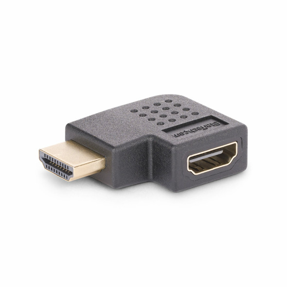 StarTech.com Right Angle HDMI 2.0 Adapter, Male to Female, Horizontal 90-Degree Angled HDMI Port Saver, 4K 60Hz, High Speed HDMI Connector Extension, M/F HDMI2HDMIMFRA
