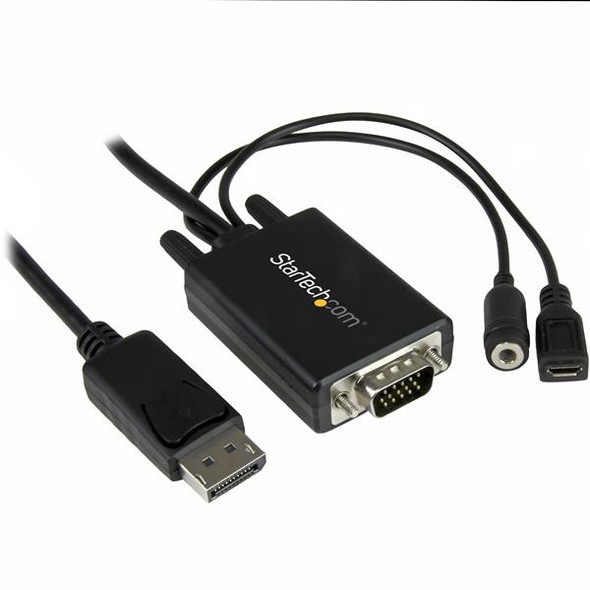 StarTech.com DisplayPort to VGA Adapter Cable with Audio - 10ft (3m) DP2VGAAMM3M