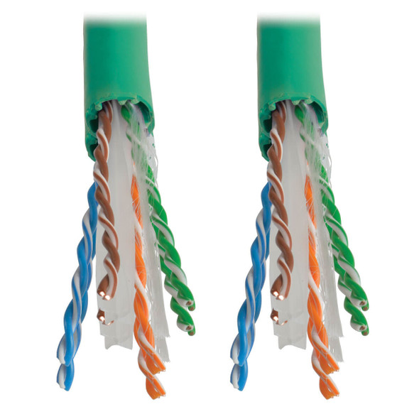 Tripp Lite N224-01K-GN Cat6 Gigabit Solid Core Plenum-Rated UTP CMP PVC Bulk Ethernet Cable, Green, 1000 ft. (304.8 m) N224-01K-GN