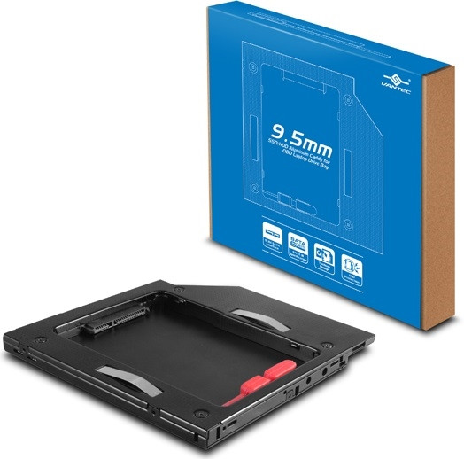 Vantec AC MRK-HC95A-BK SSD HDD Aluminum Caddy f 9.5mm ODD Laptop Drive Bay