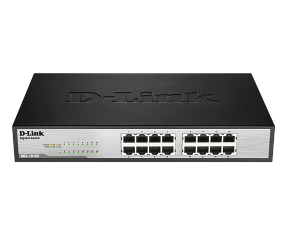 D-Link SWT DGS-1016C 16PT 10 100 1000 Gigabit Switch Desktop Rackmount Retail