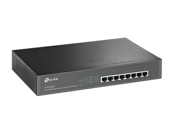 TP-Link SWT TL-SG1008MP 8PT Gigabit PoE+Switch 124W PoE power budget 1U 13RM