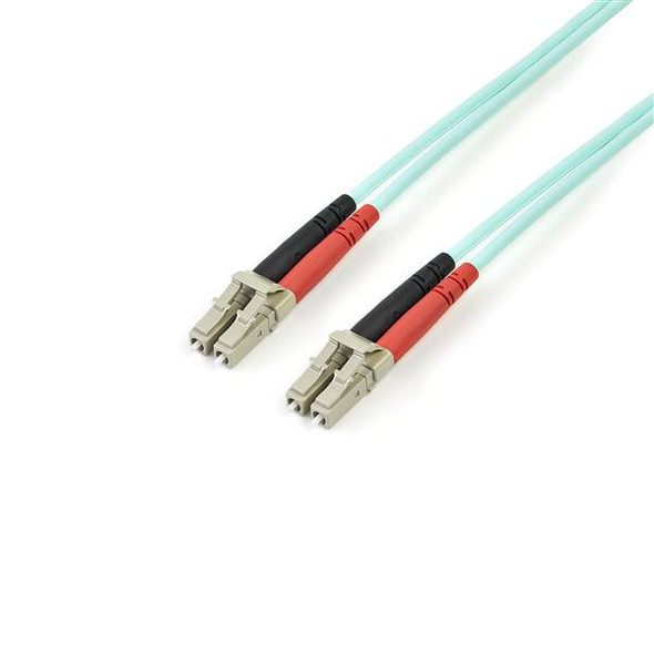 StarTech.com Aqua OM4 Duplex Multimode Fiber Optic Cable - 100 Gb - 50/125 - LSZH - LC/LC - 3 m 95563