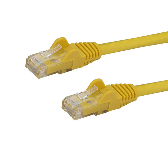 StarTech.com 50ft CAT6 Ethernet Cable - Yellow CAT 6 Gigabit Ethernet Wire -650MHz 100W PoE RJ45 UTP Network/Patch Cord Snagless w/Strain Relief Fluke Tested/Wiring is UL Certified/TIA 98750