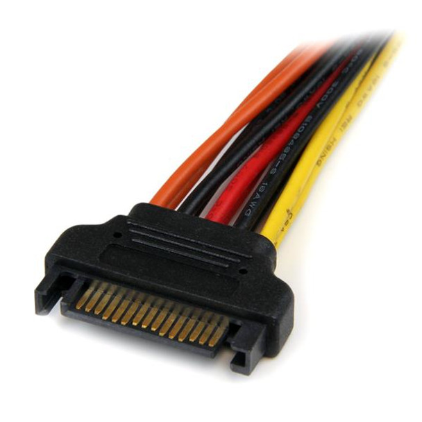 StarTech Cable PYO2LSATA 6in Latching SATA Power Y Splitter Cable Adapter M F