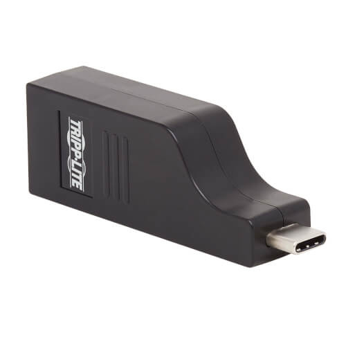 Tripp Lite USB-C to Gigabit Ethernet Vertical Network Adapter (M/F) - USB 3.1 Gen 1, 10/100/1000 Mbps, Black 101467