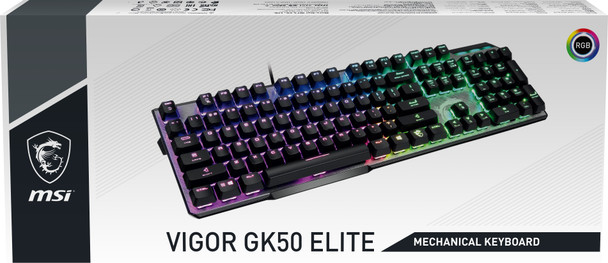 MSI KB VIGOR GK50 ELITE LL US Wired USB2.0 N Keys RolloverFullKeysAntiGhosting