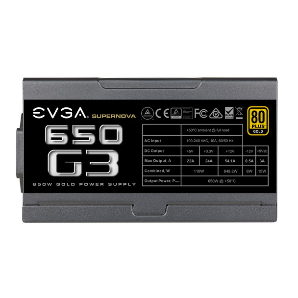EVGA PS 220-G3-0650-Y1 SuperNOVA 650 G3 650Q 80+ Gold 650W Fully Modular RTL