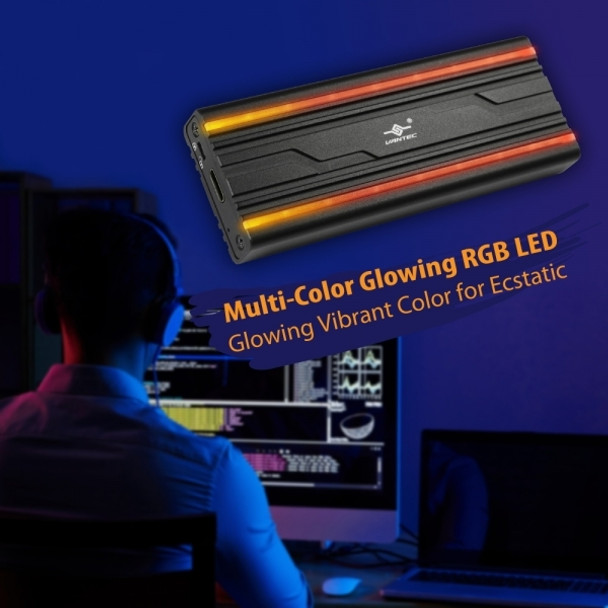 Vantec RD NST-207C3-RGB M.2 NVMe SSD To USB3.1 Gen2 Type C RGB Enclosure RTL