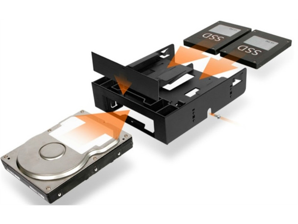 ICY DOCK MB343SP 3.5 to 5.25 Front Bay Conversion Kit w 2x2.5 HDD SSD Bay