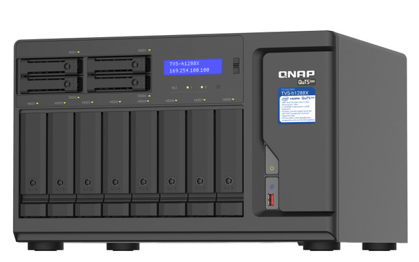 QNAP TVS-h1288X NAS Tower Ethernet LAN Black W-1250 TVS-H1288X-W1250-16G-US 885022020430