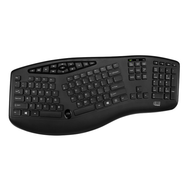 Adesso TruForm Media 1600 - Wireless Ergonomic Keyboard and Optical Mouse 105101