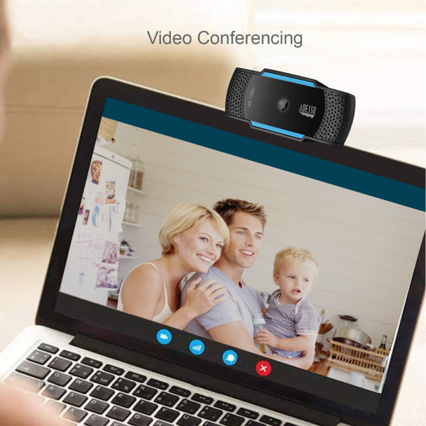 Adesso CyberTrack H5 webcam 2.1 MP 1920 x 1080 pixels USB 2.0 Black, Blue 105531