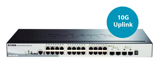 D-Link DGS-1510-28P network switch Managed L3 Gigabit Ethernet (10/100/1000) Power over Ethernet (PoE) Black 105679