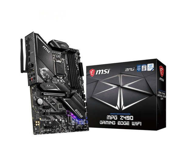 MSI MPG Z490 GAMING EDGE WIFI Motherboard 'ATX, LGA1200, DDR4, LAN, 802.11ax WiFi 6 + Bluetooth 5.1, USB 3.2, Lightning USB, Type C, M.2, RGB, DisplayPort, HDMI, Gen 4 Ready, 10th Gen Intel Core' 105741