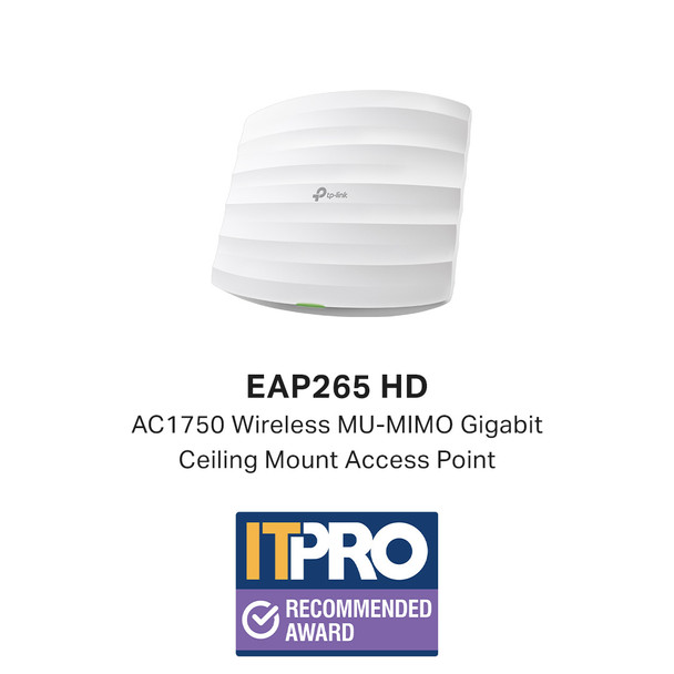 TP-Link NT EAP265 HD AC1750 Wireless MUMIMO Gigabit Ceiling Mount Access Point
