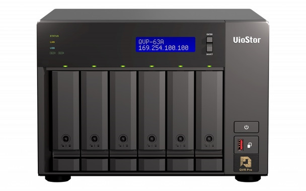 QNAP NVR QVP-63A-US 6Bay NVR 8Channel VMS Core i3-8100T 16GB IP Surveillance HDMI Retail