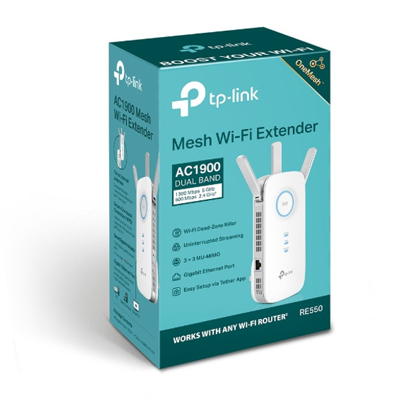 TP-Link NT RE550 AC1900 Mesh Wi-Fi Range Extender Dual Band 600Mbps Retail