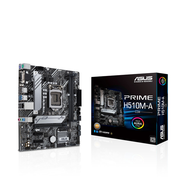 ASUS MB PRIME H510M-A CSM H510 LGA1200 Max.64GB DDR4 HDMI DP W10 mATX Retail
