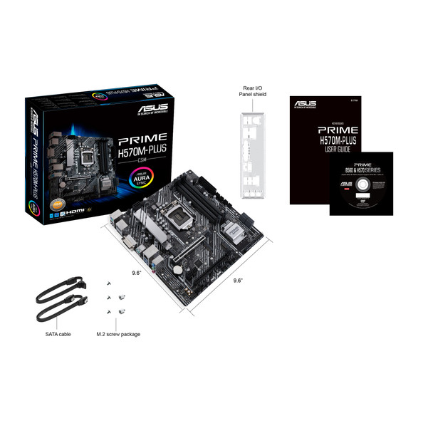 ASUS MB PRIME H570M-PLUS CSM H570 LGA1200 Max.128GB DDR4 HDMI DP W10 microATX