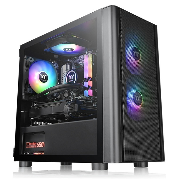 Thermaltake Case CA-1R1-00S1WN-02 V150 Tempered Glass ARGB Breeze Edition Micro ATX Retail