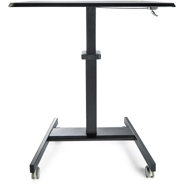 StarTech.com Mobile Standing Desk - Portable Sit Stand Ergonomic Height Adjustable Cart on Wheels - Rolling Computer/Laptop Workstation Table with Locking One-Touch Lift for Teacher/Student 109098