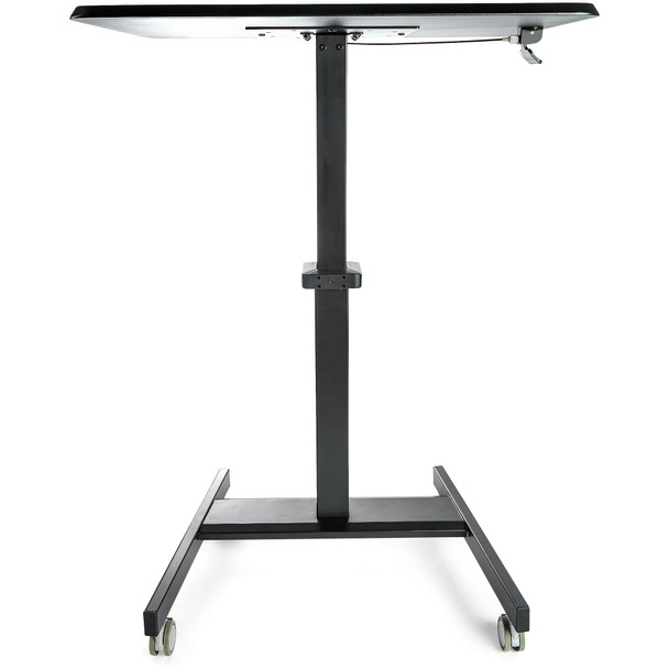 StarTech.com Mobile Standing Desk - Portable Sit Stand Ergonomic Height Adjustable Cart on Wheels - Rolling Computer/Laptop Workstation Table with Locking One-Touch Lift for Teacher/Student 109098