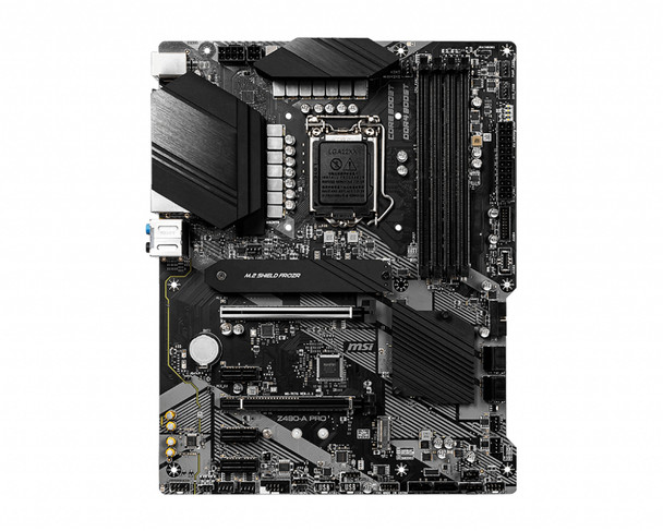 MSI Z490-A PRO Motherboard 'ATX, LGA1200, DDR4, LAN, USB 3.2 Gen2, Type C, M.2, DisplayPort, HDMI, Gen 4 Ready, 10th Gen Intel Core' 109199