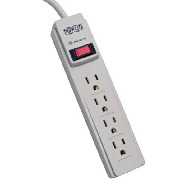 Tripp Lite Protect It! 4-Outlet Home Computer Surge Protector Strip, 4-ft Cord, 450 Joules 110023