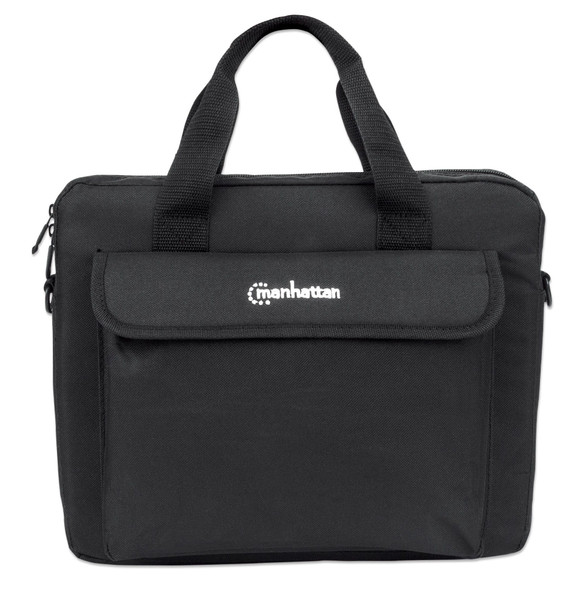 Manhattan London Laptop Bag 12.5", Top Loader, Accessories Pocket, Shoulder Strap (removable), Notebook Case, Black, Three Year Warranty 112310