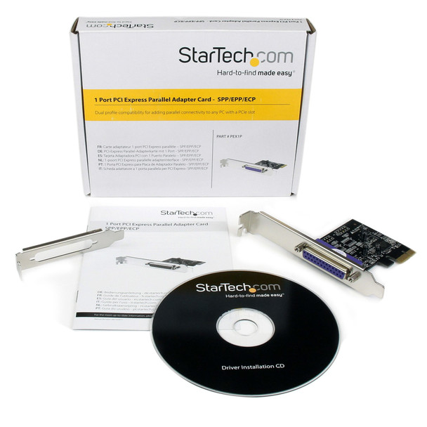 StarTech.com 1-Port Parallel PCIe Card - PCI Express to Parallel DB25 Adapter Card - Desktop Expansion LPT Controller for Printers, Scanners & Plotters - SPP/ECP - Standard/Low Profile 113695